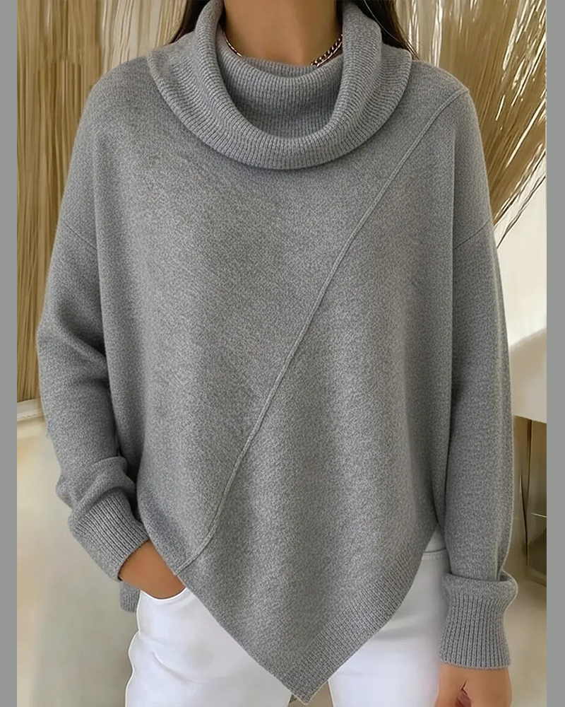 Trui Asymmetrische Cowl Hals