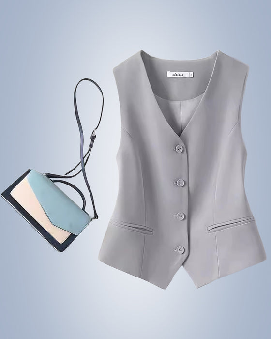 Dameskostuumjasje met effen kleur en temperament