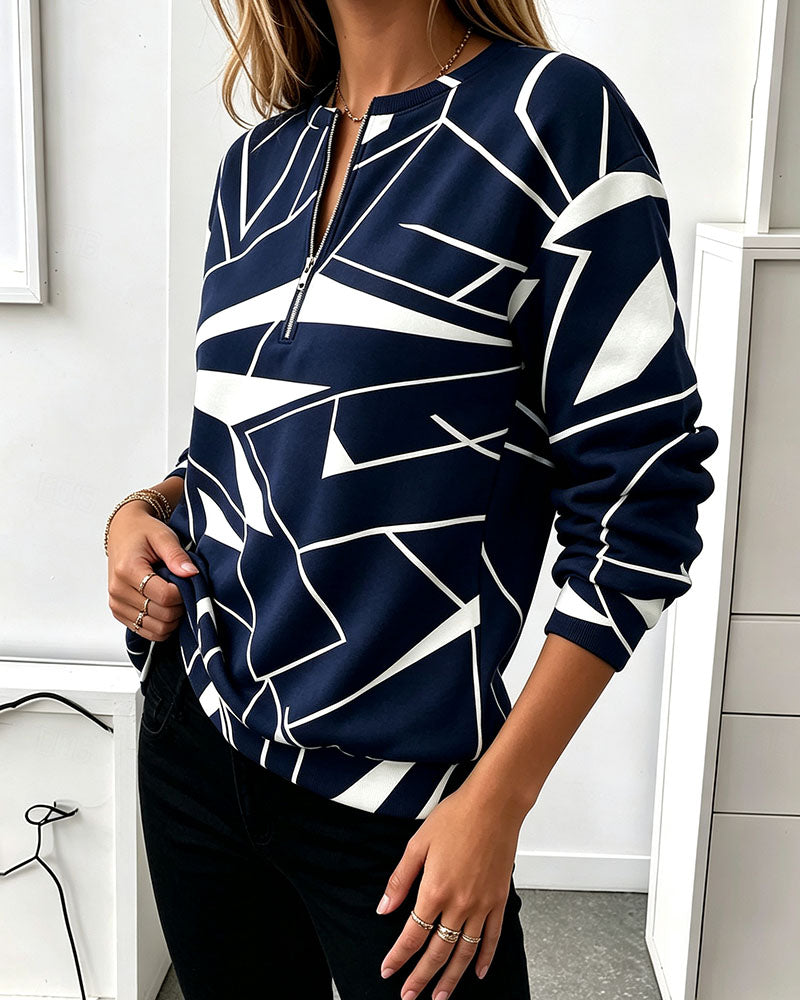 Sweatshirt Casual Rits Lange Mouw