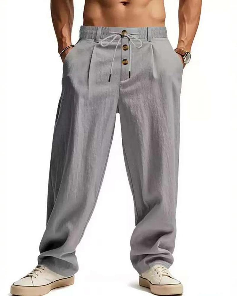 Broek Casual Effen Straight-Leg