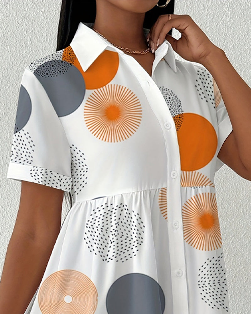 Jurk Polka Dot Print Shirt