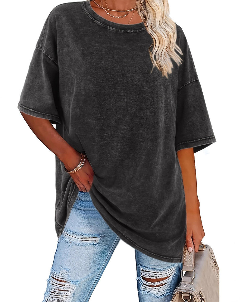 T-Shirt Loose Fit Casual Korte Mouw