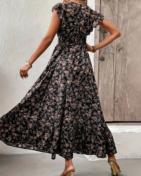 Jurk Bloemen Taille Strik