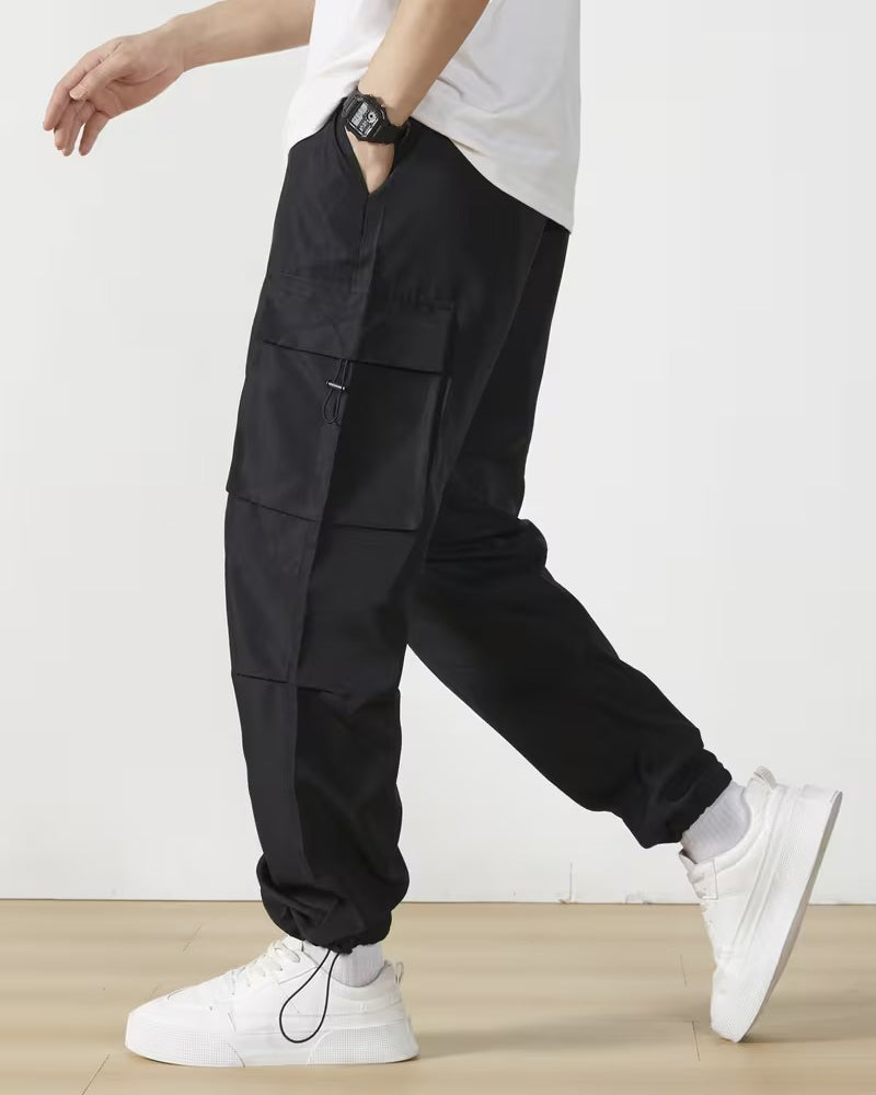 Broek Casual Trekkoord Effen Cargo