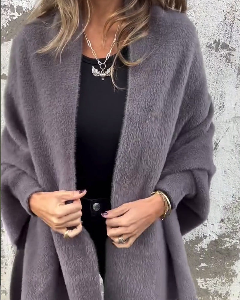 Casual cardigan met effen kleur en franjes