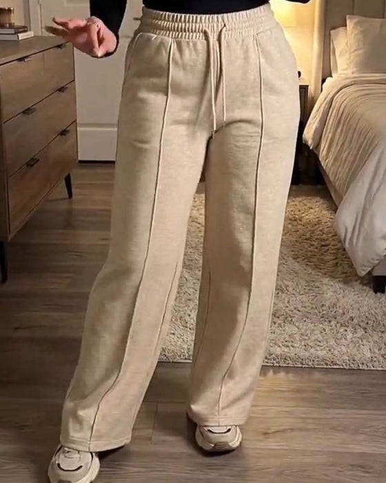 Sweatpants Trekkoord Recht Been