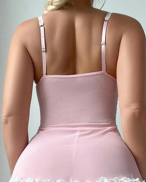 Lingerie Bedrukt Doorzichtig Kant