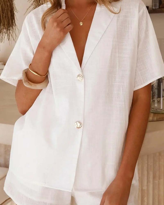 Set V-Hals Geknoopt Casual