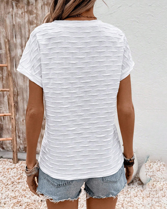 T-Shirt V-Hals Allmatch Effen Kleur