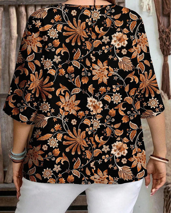 Top Alloverprint Casual Knoop