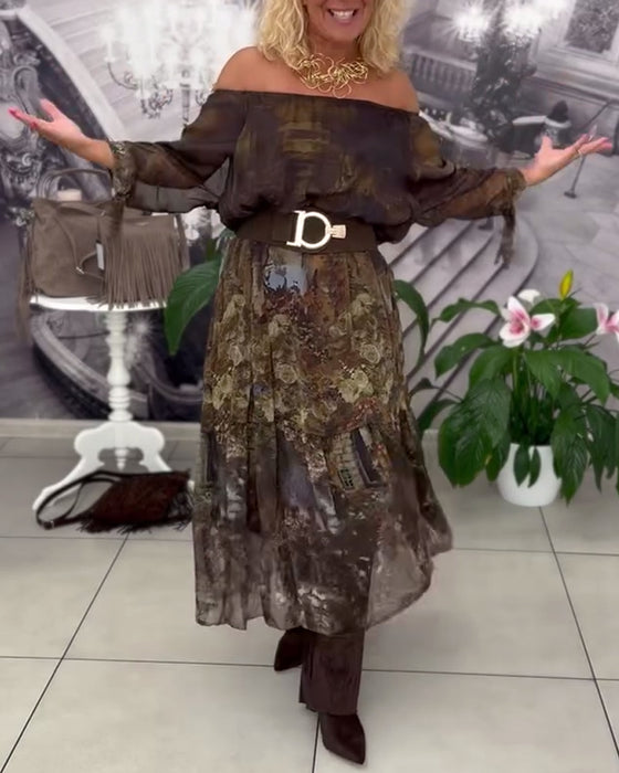 Jurk Elegant Bloemenprint Lang