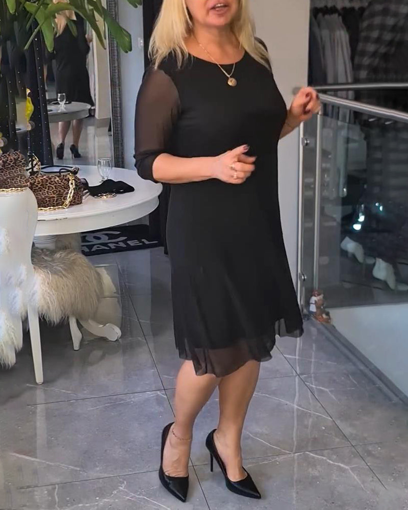 Transparante En Modieuze Effen Jurk