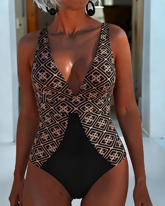 One Piece Geometrisch Patroon Halsband