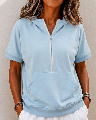 Blouse Rits Zak Korte Mouw