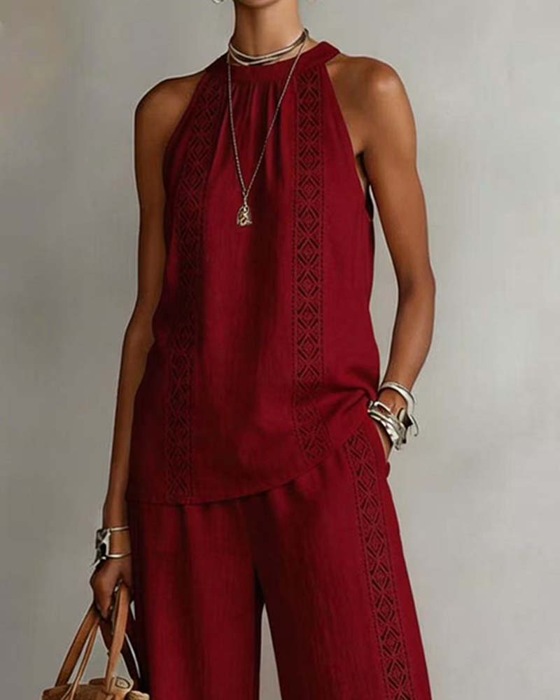 Tweedelig Set Hollow Out Halter