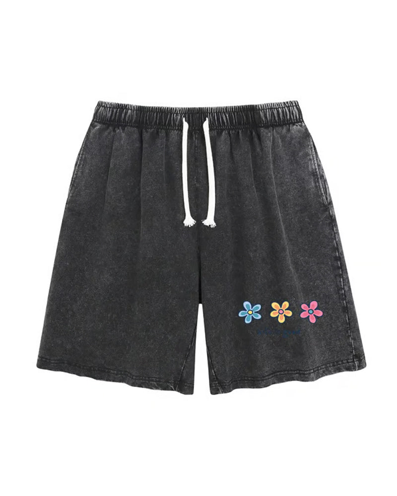 Shorts Bloemenprint Elastisch Koord