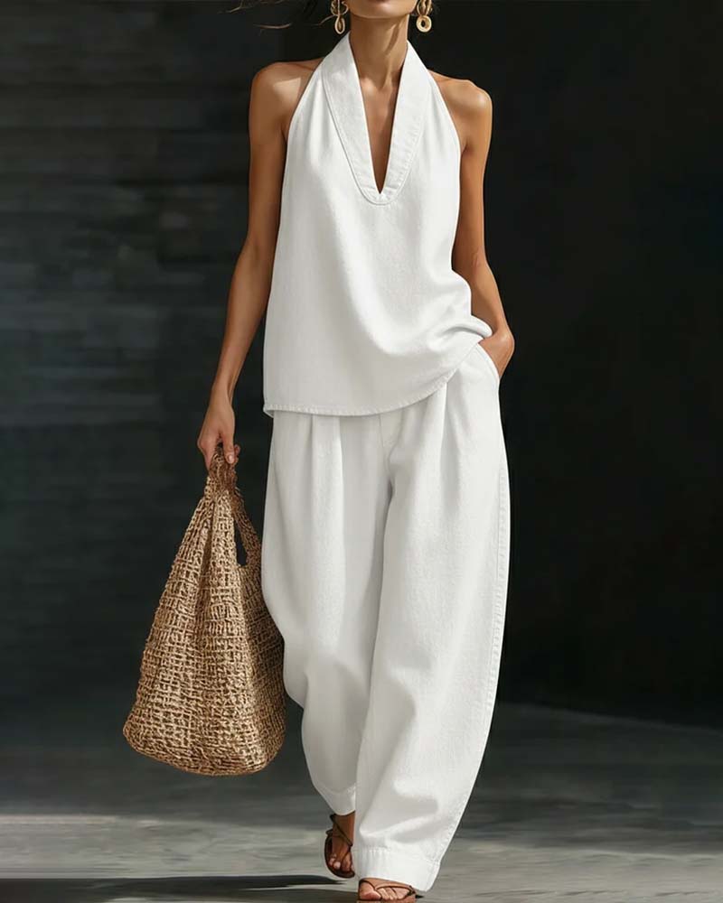 Set Mode Halterhals Denim