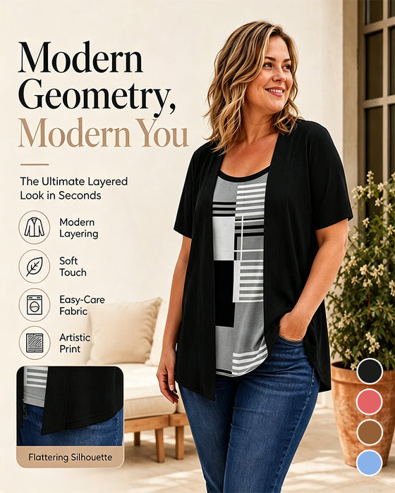 Blouse Patchwork Nep Tweeledig