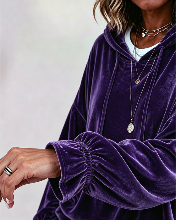 Hoodie Effen Kleur Lange Mouwen