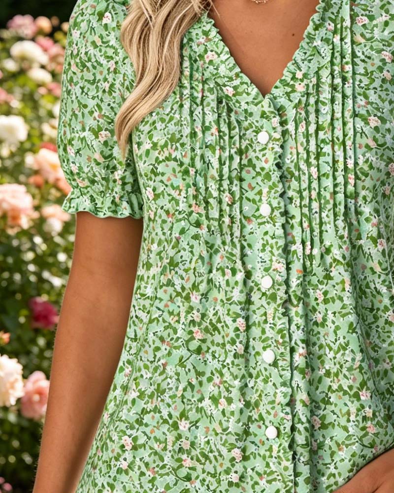 Blouse V-Hals Bloemenprint