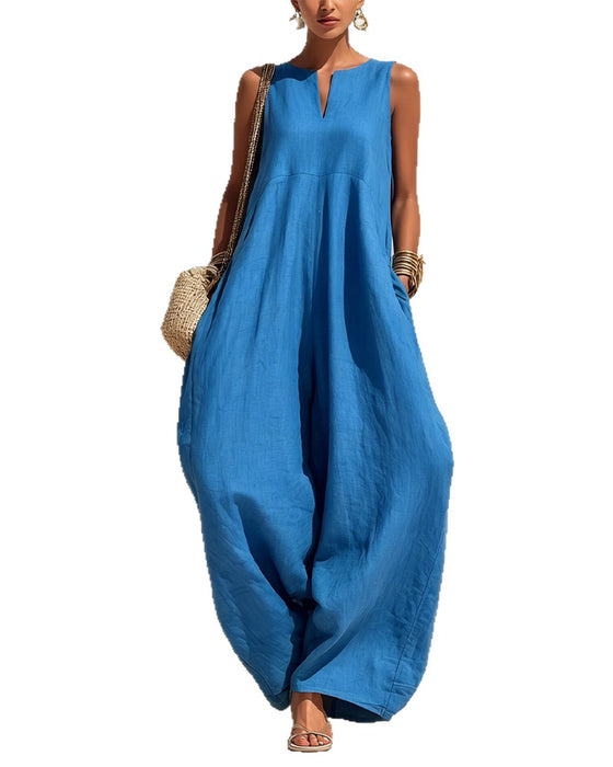 Jumpsuit Kleine V-Hals Wijd