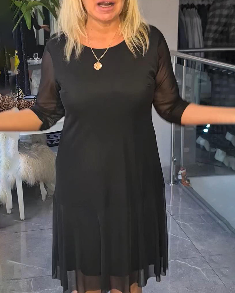 Transparante En Modieuze Effen Jurk