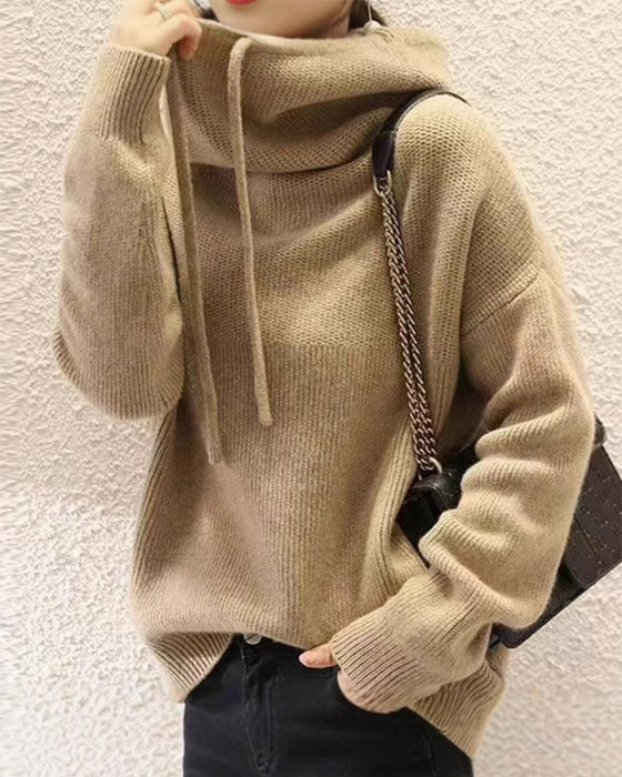 Pullover Cowl Kraag Lange Mouw
