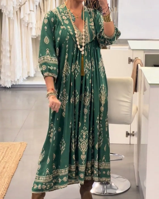 Casual jurk met print en losse zakken