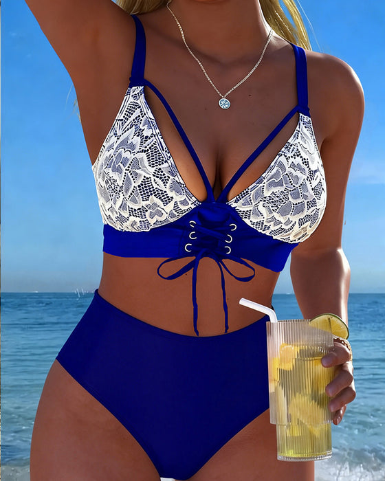 Bikini Kant Patchwork Strik-Zijde