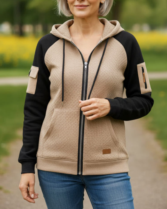 Ritscardigan Met Kleurblokken, Modieuze Jas