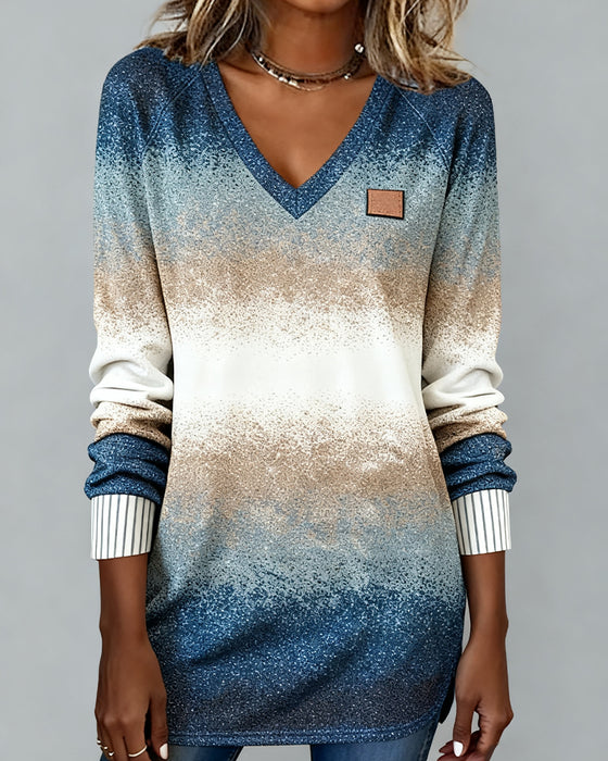 Top Met V-Hals En Raglanmouwen