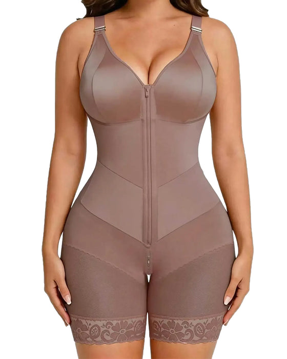 Dames Rits Kant Buikcontrole Shapewear Bodysuit