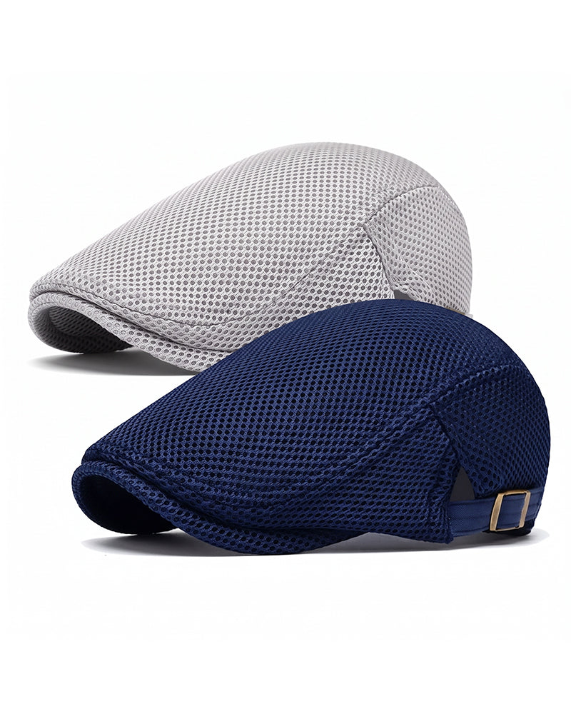 Heren Ademend Mesh Platte Pet - Verstelbare Newsboy Ivy Baret Zomerhoed