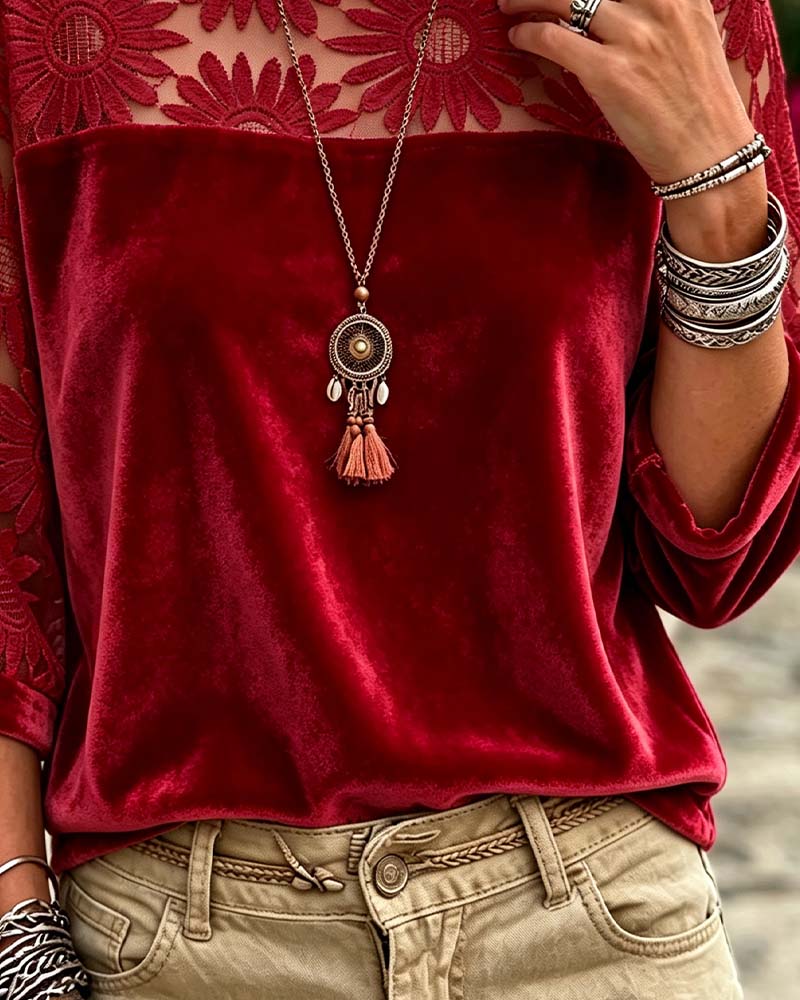 Blouse Rondhals Zonnebloem Casual