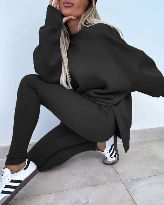 Set Slim Broek Los Sweatshirt