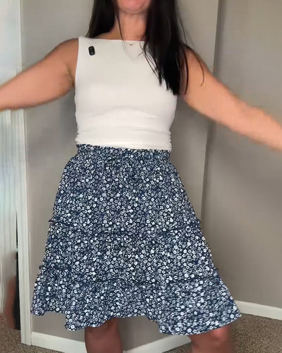 Rok Elastisch Ruche Dubbel-Laag Gelaagd