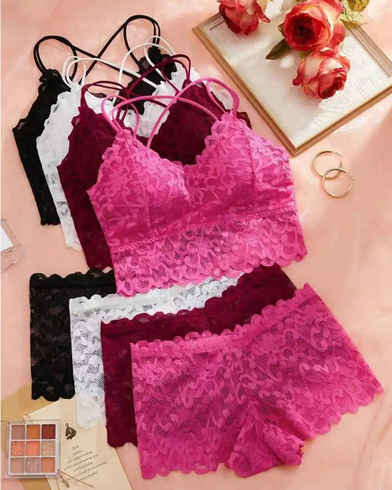 Lingerie Set Kant Uitsnijding Rug