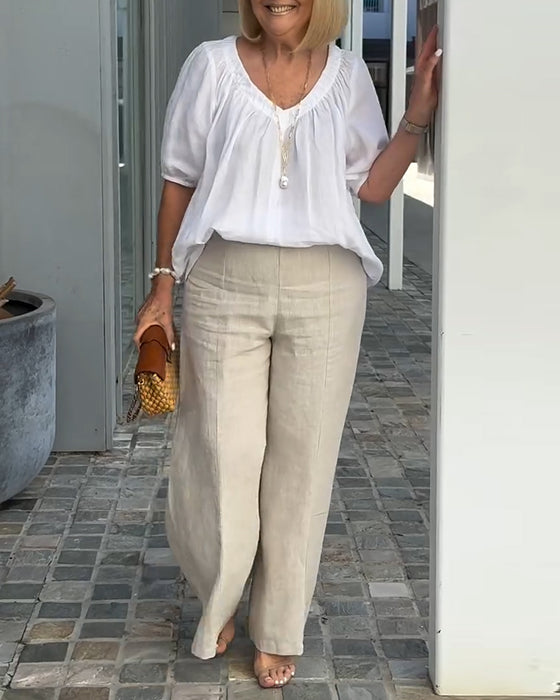 Set V-hals Casual Loungebroek