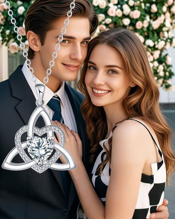 Geboortesteen Keltische Drie-eenheid Knoop Hart Ketting ✨ Hartvormige Keltische Drie-eenheid Knoop Geboortesteen Hanger