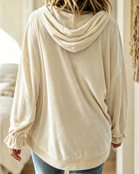 Hoodie Effen Kleur Lange Mouwen