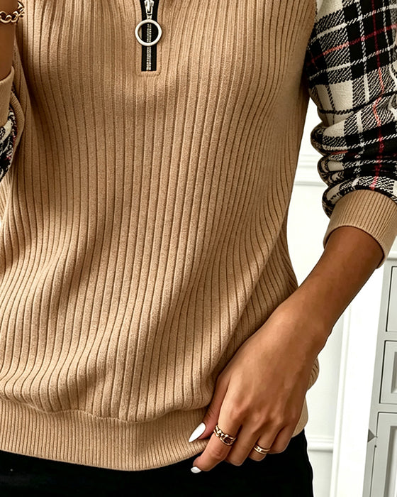 Sweatshirt Kleurblok Ronde Hals