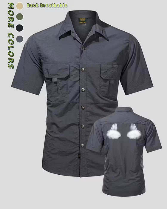 Overhemd Van Ademend Materiaal Korte Mouw Casual Look