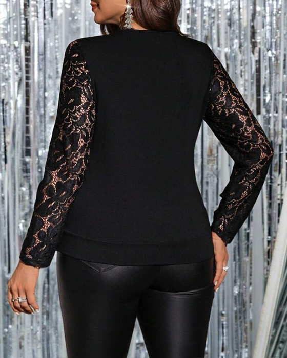 Top Kant Nep Tweedelig Patchwork