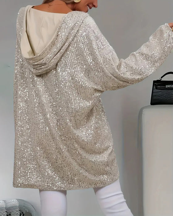Hoodie Vrouwen Glitter Sequin Loose-Fit