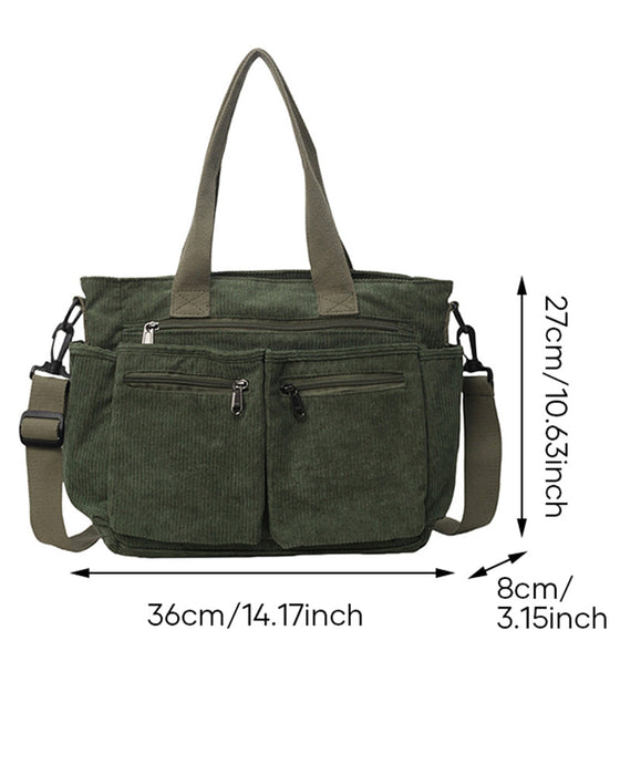 Effen kleur corduroy tas