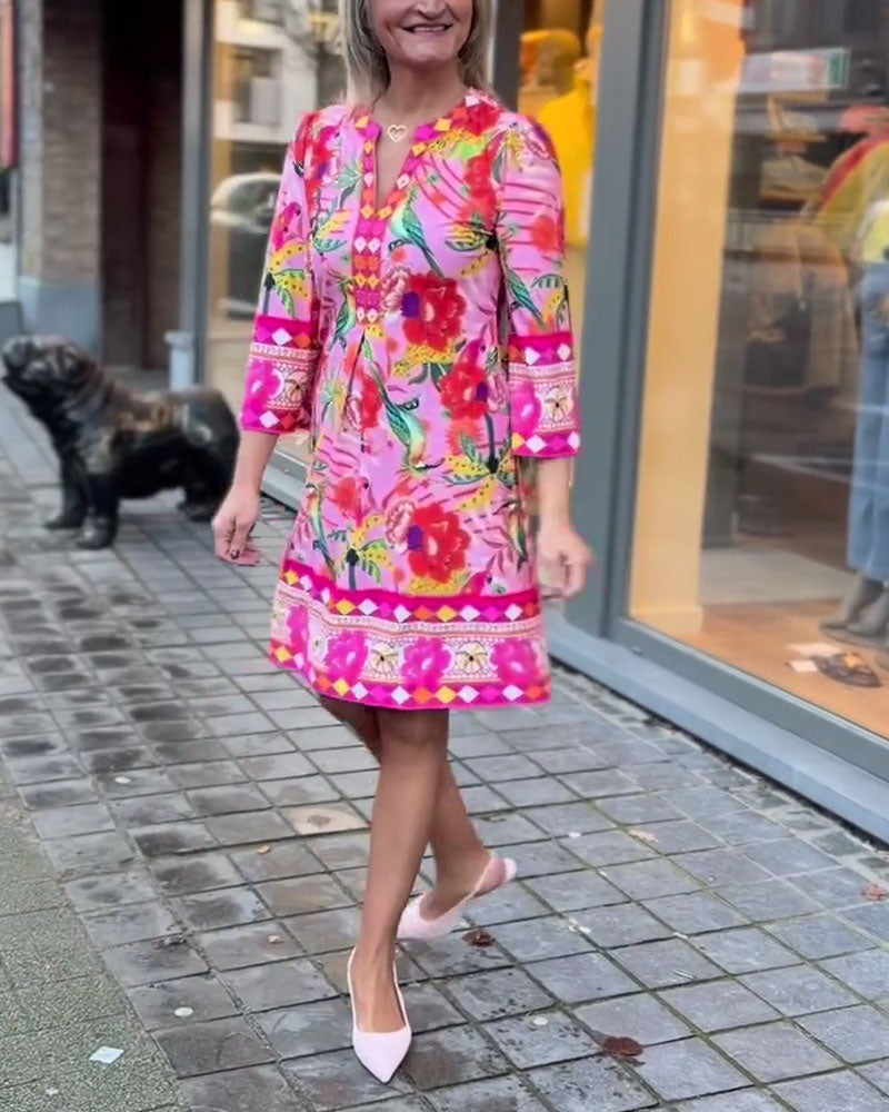 Jurk Bloemenprint Recht