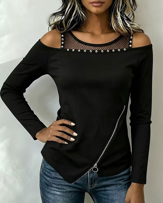 Top Mesh Rits Onregelmatig