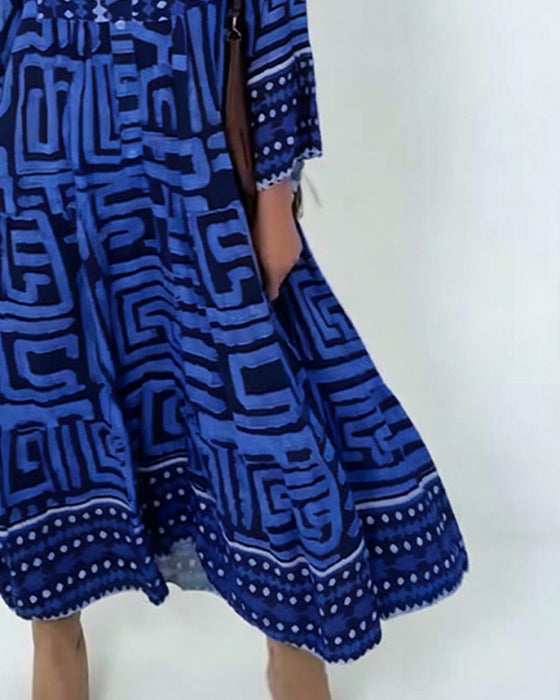 Jurk Etnische Geometrische Print