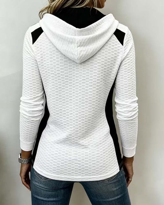 Hoodie Geknoopt Trekkoord Kleurblok