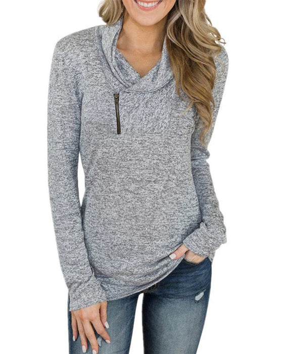 Top Effen Pullover Rits Nauwsluitend